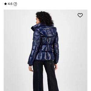 S13 Elegant Navy Puffer Jacket for Women